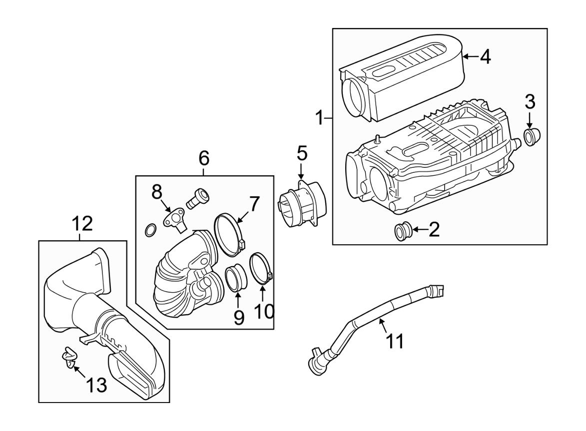 Mercedes Air Filter and Housing Assembly 6510902001